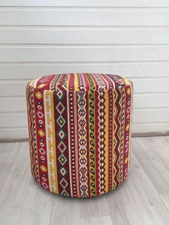 Круглый пуфик из гобелена Сулико, съемный чехол | TAPTEX.RU